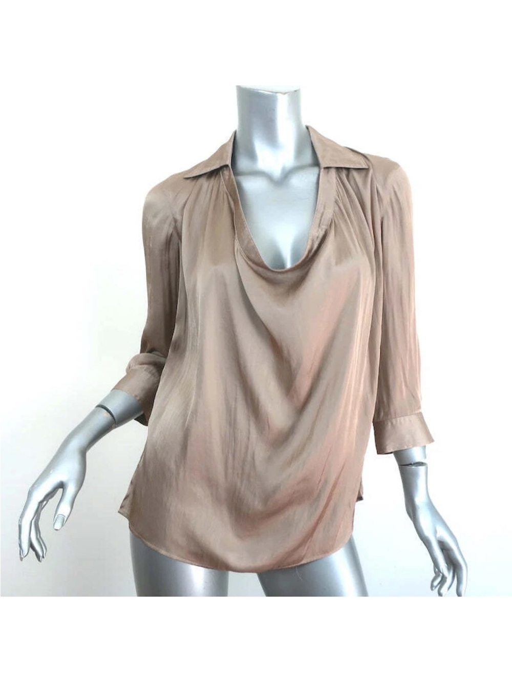 Vince cowl neck blouse gold satin